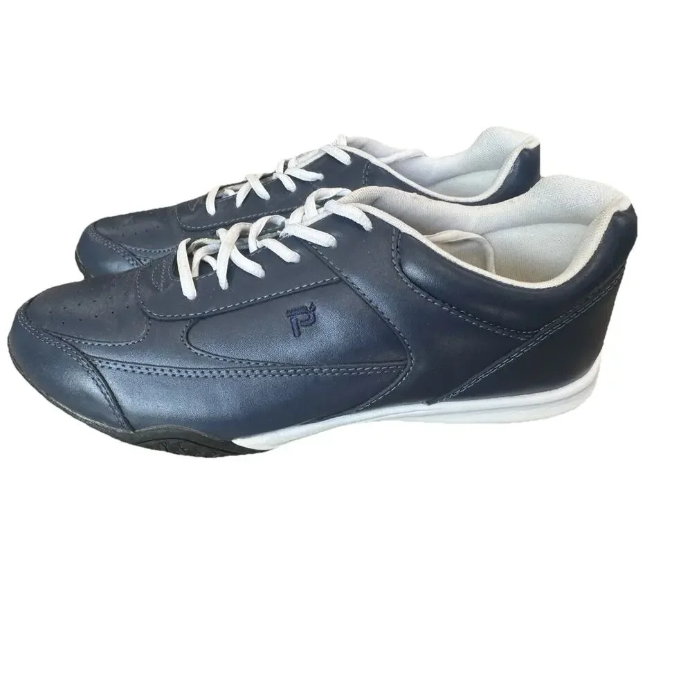 Propet FLAIR Navy blue comfort Leather Walking Shoes 9.5 EE Wide Healthcare
